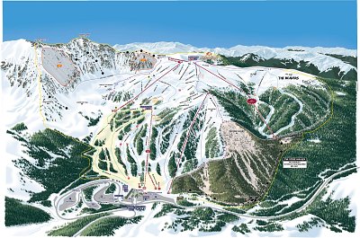 Ski resort Arapahoe Basin: схема склонов