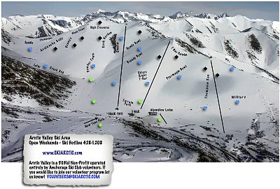 Ski resort Arctic Valley: схема склонов