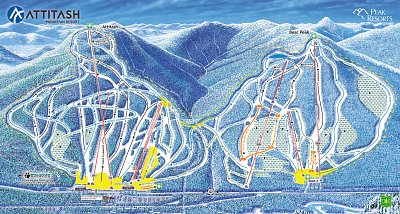 Ski resort Attitash Mountain Resort: схема склонов