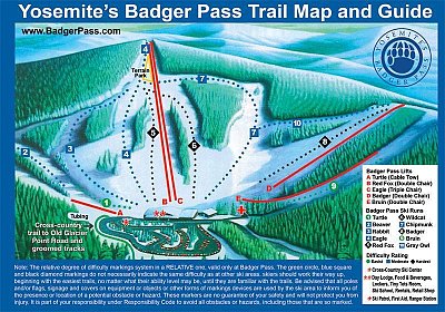 Ski resort Badger Pass: схема склонов