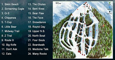 Ski resort Bear Paw Ski Bowl: схема склонов