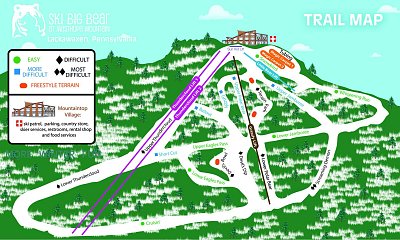 Ski resort Big Bear at Masthope Mountain: схема склонов