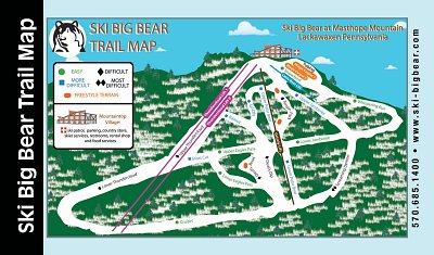 Горнолыжный курорт Big Bear: схема склонов