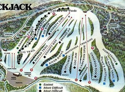 Горнолыжный курорт Blackjack: схема склонов