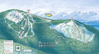 Ski resort Blacktail Mountain: схема склонов