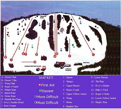 Ski resort Bradford: схема склонов