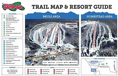 Ski resort Ski Brule: схема склонов