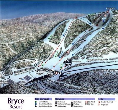 Горнолыжный курорт Bryce: схема склонов