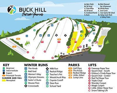 Ski resort Buck Hill: схема склонов