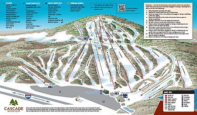Горнолыжный курорт Cascade Mountain: схема склонов