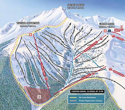 Ski resort Copper Mountain: схема склонов