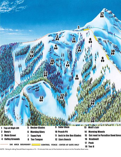 Ski resort Crested Butte: схема склонов