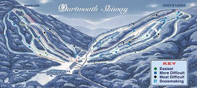 Ski resort Dartmouth Skiway: схема склонов