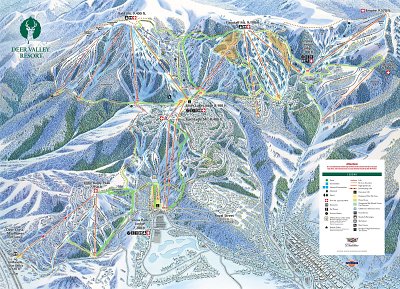 Горнолыжный курорт Deer Valley (Только для лыжников): схема склонов