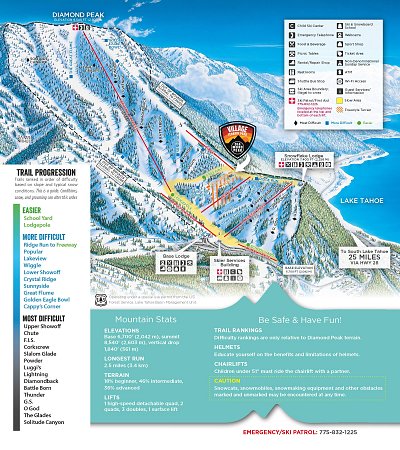 Ski resort Diamond Peak: схема склонов