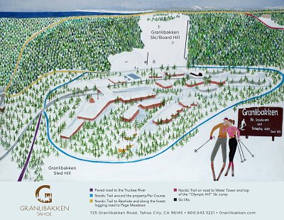Ski resort Granlibakken: схема склонов