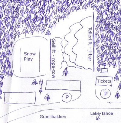 Ski resort Granlibakken: схема склонов