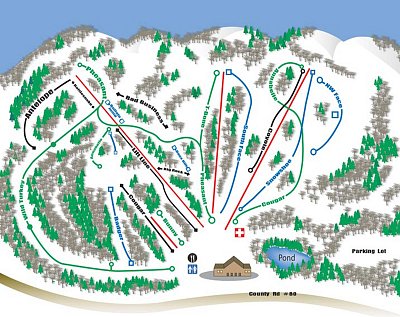 Ski resort Huff Hills: схема склонов