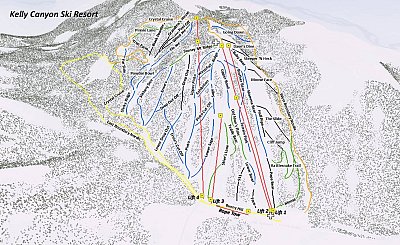 Ski resort Kelly Canyon: схема склонов