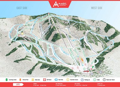 Ski resort Magic Mountain: схема склонов