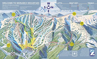 Ski resort Monarch: схема склонов