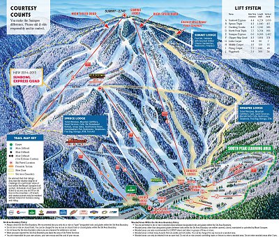 Ski resort Mt. Sunapee: схема склонов