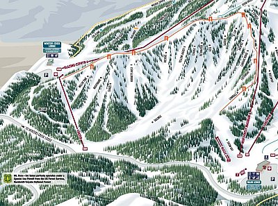 Ski resort Mt. Rose: схема склонов