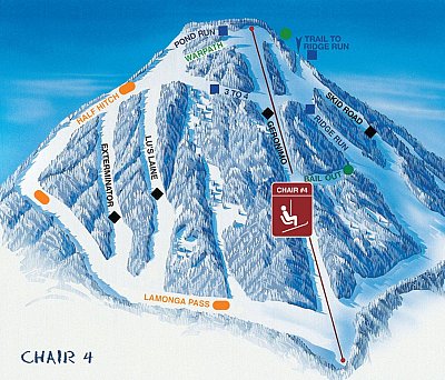 Ski resort Mt. Spokane: схема склонов