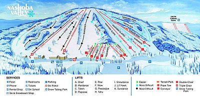 Ski resort Nashoba Valley: схема склонов
