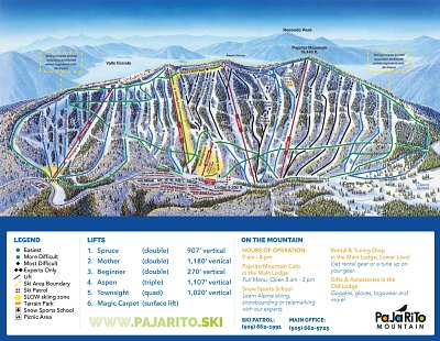 Ski resort Pajarito Mountain: схема склонов