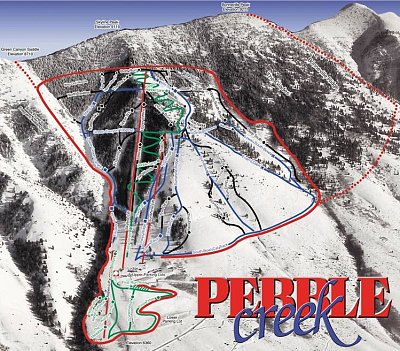 Горнолыжный курорт Pebble Creek: схема склонов