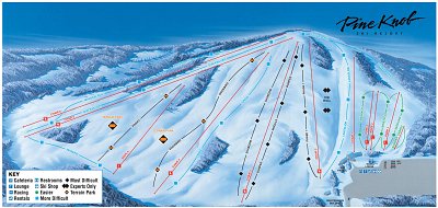 Ski resort Pine Knob: схема склонов