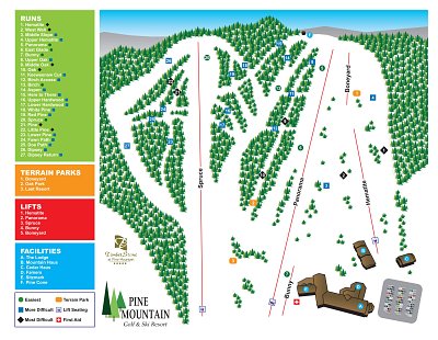 Ski resort Pine Mountain: схема склонов