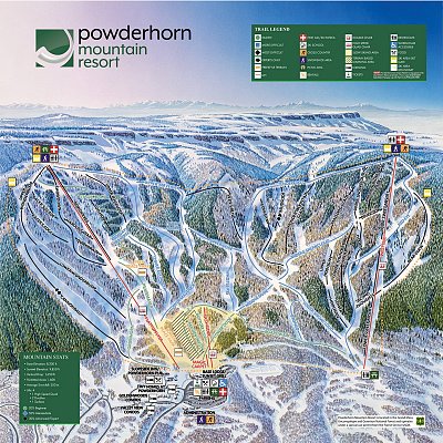 Ski resort Powderhorn: схема склонов
