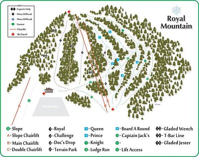 Ski resort Royal Mountain: схема склонов