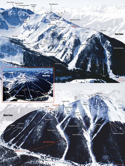 Ski resort Silverton Mountain: схема склонов