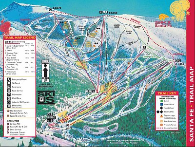 Горнолыжный курорт Ski Santa Fe: схема склонов