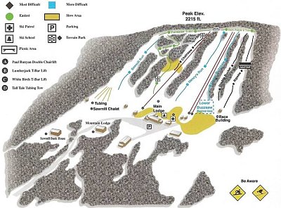 Горнолыжный курорт Ski Sawmill: схема склонов