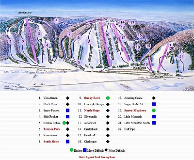 Ski resort Snow Ridge: схема склонов