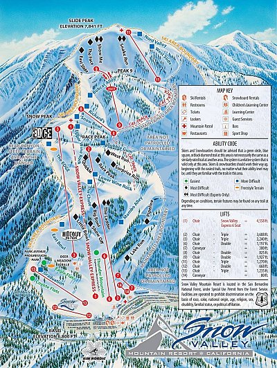 Ski resort Snow Valley: схема склонов