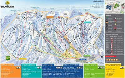 Ski resort Snowbasin: схема склонов