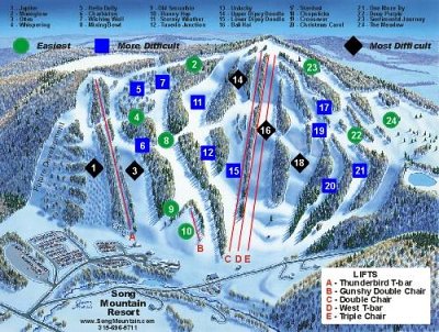Ski resort Song Mountain: схема склонов