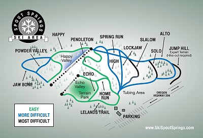 Ski resort Spout Springs: схема склонов