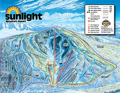 Ski resort Sunlight Mountain: схема склонов