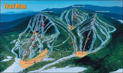 Ski resort Sunrise Park: схема склонов