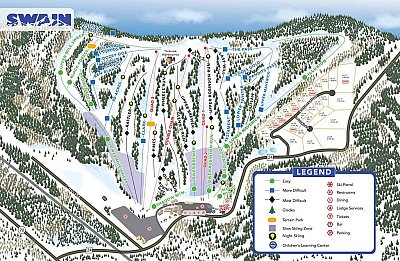 Ski resort Swain: схема склонов
