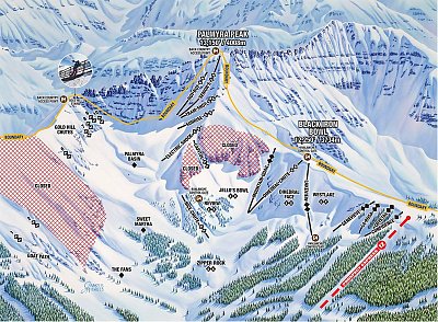 Ski resort Telluride: схема склонов