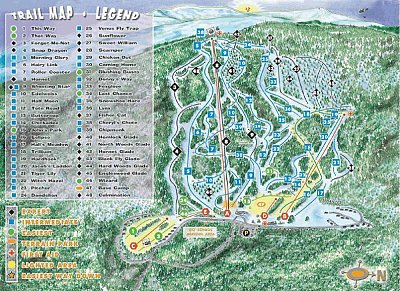 Ski resort Tenney Mountain: схема склонов
