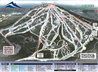 Ski resort Terry Peak: схема склонов