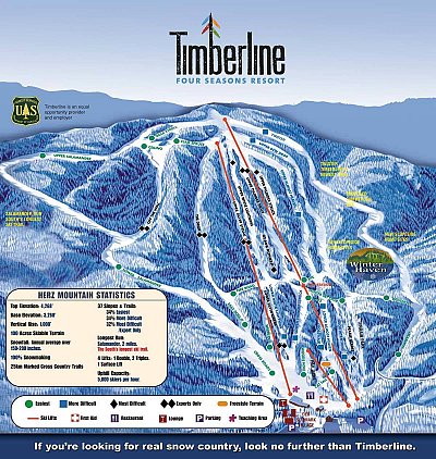 Ski resort Timberline Mountain: схема склонов